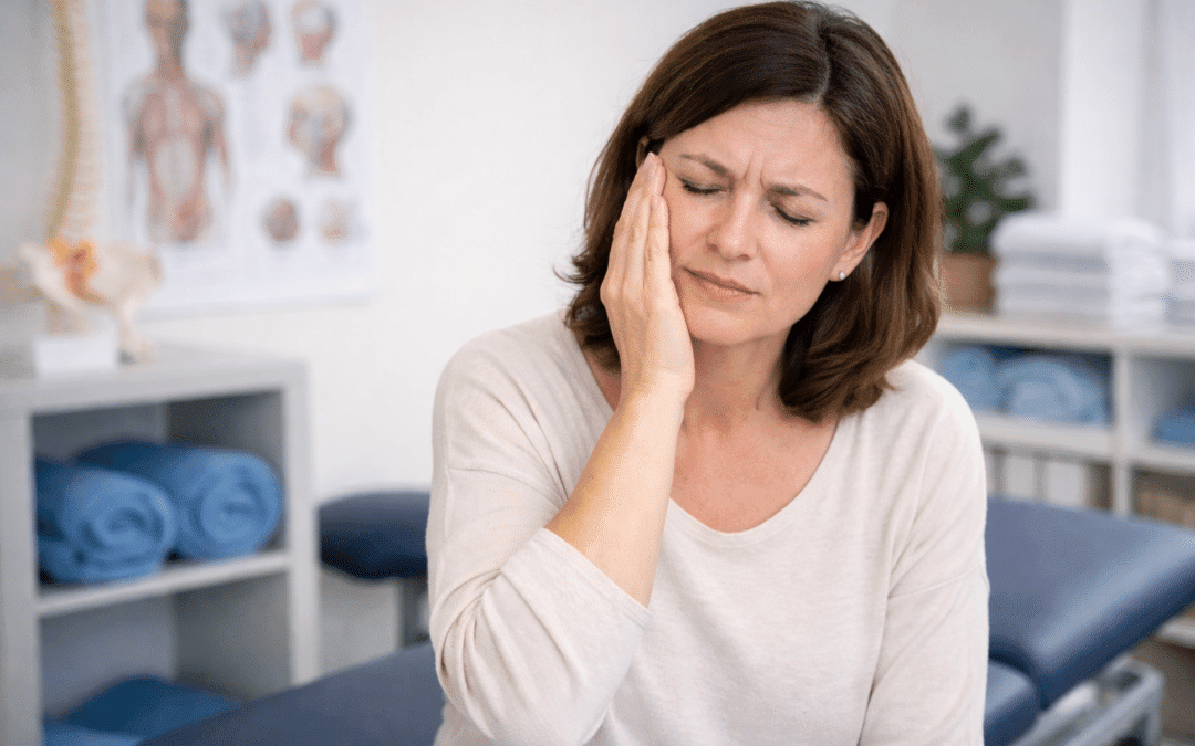 Patient in kamer fysiotherapeut met aangezichtspijn
